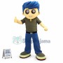 Blue Hair Adult Man Mascot Costume