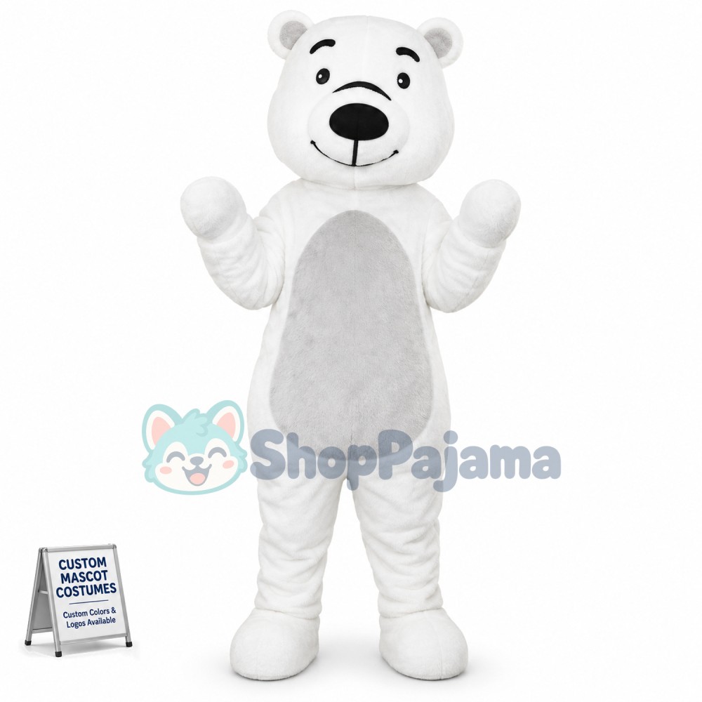White Bear Cute Mascot Costume