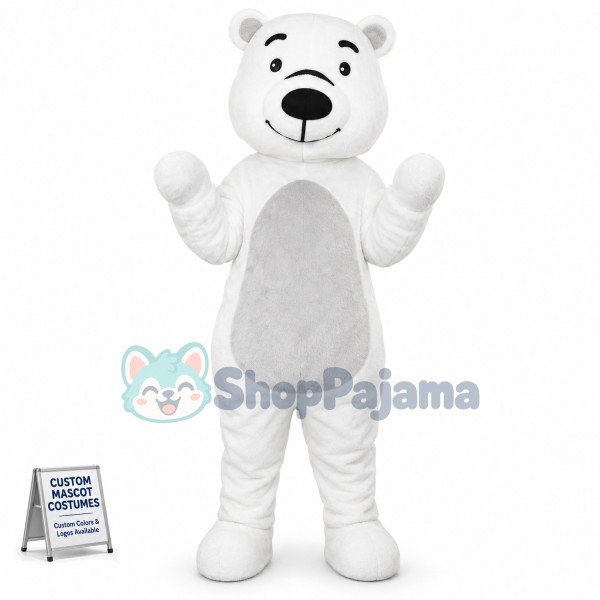 White Bear Cute Mascot Costume