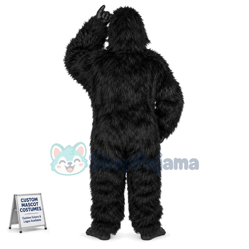 Interrogative Long-haired Chimpanzee Mascot Costume