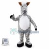 Weird Flat-headed Zebra Mascot Costume