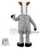 Weird Flat-headed Zebra Mascot Costume