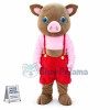 Brown Pig With Navel Mascot Costume
