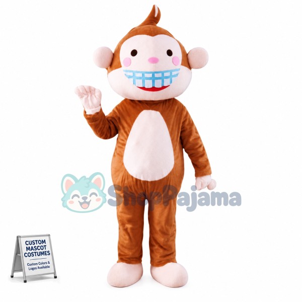 Barking Teeth Monkey Mascot Costume