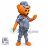 Brown Bear In Plaid Suit Mascot Costume
