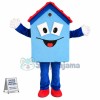 Blue House Cartoon Mascot Costume