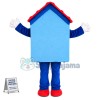 Blue House Cartoon Mascot Costume