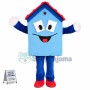Blue House Cartoon Mascot Costume