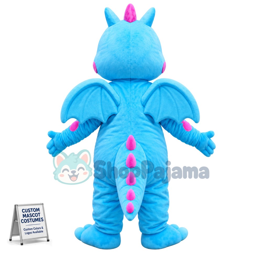 Blue Flying Dragon Mascot Handmade Costume
