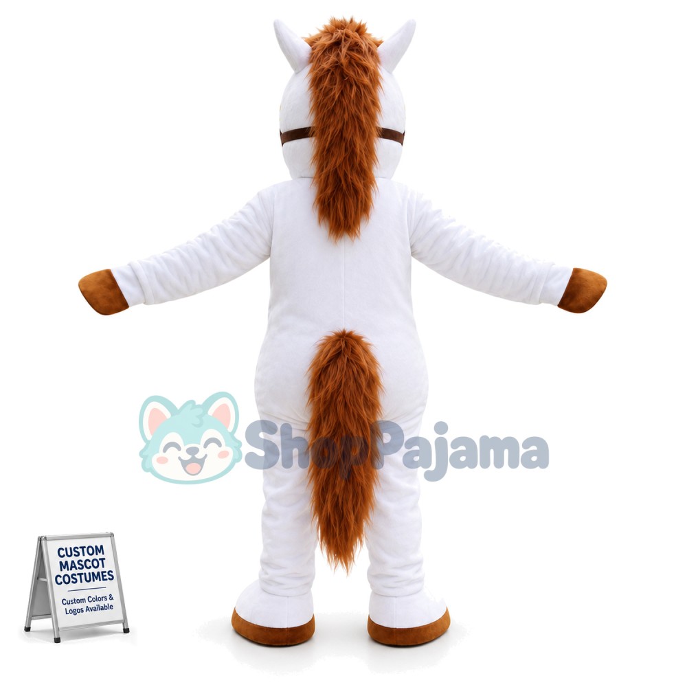 Beautiful White Horse Mascot Costume