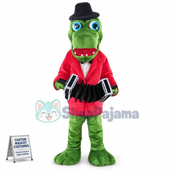 Accordionist Alligator Mascot Costume