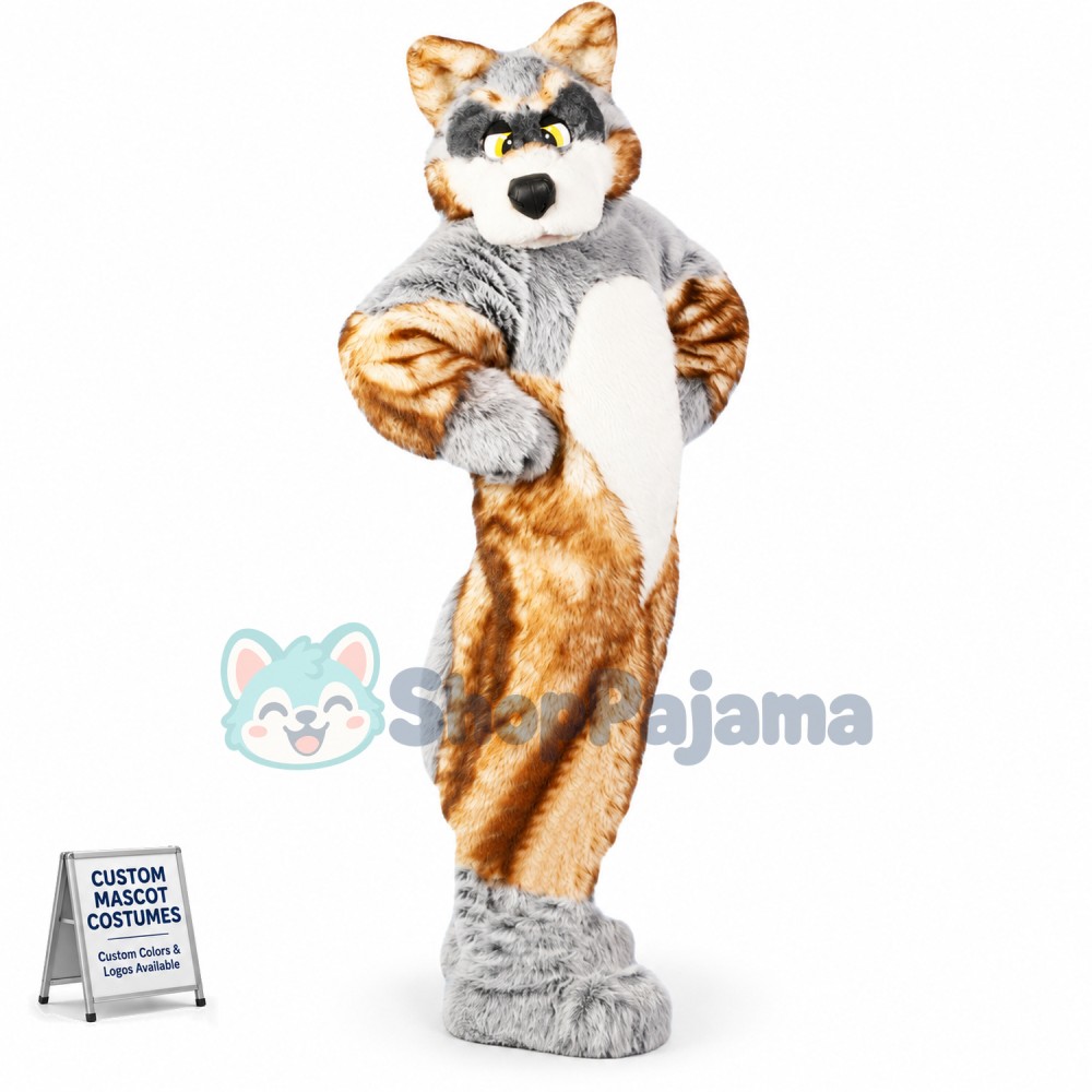 Long Wool Wolfhound Mascot Costume