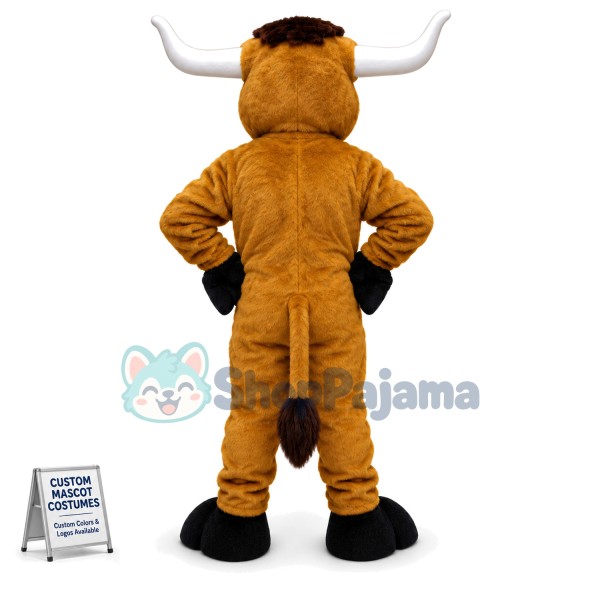 Strong Brown Bull Mascot Costume