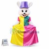 Bunny In The Colorful Dress Mascot Costume