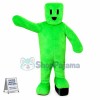 Bright Green Building Block Man Mascot Costume