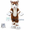 Brown & White Fox Mascot Long Wool Costume