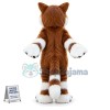 Brown & White Fox Mascot Long Wool Costume
