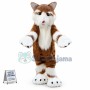 Brown & White Fox Mascot Long Wool Costume