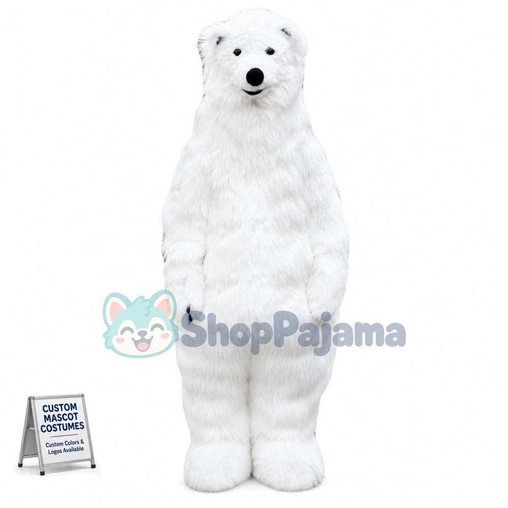 Thick Wool Polar Bear Mascot Costume