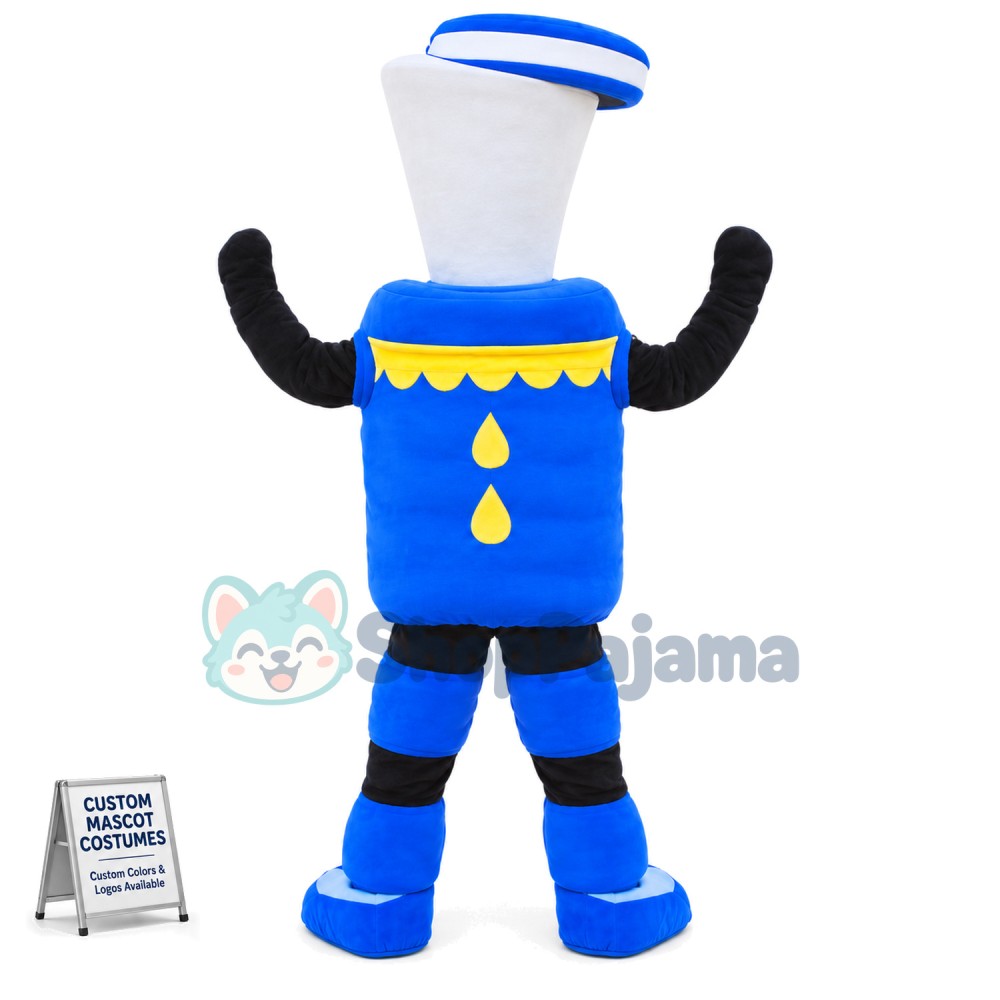 Blue Barrel Of Gasoline Mascot Costume