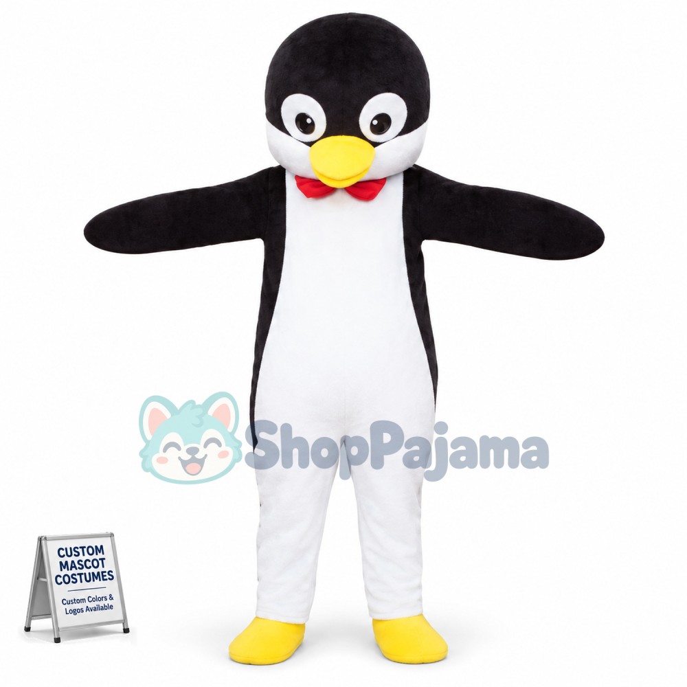 Tall Singer Penguin Mascot Costume