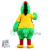Surprised Green Furry Bird Mascot Costume