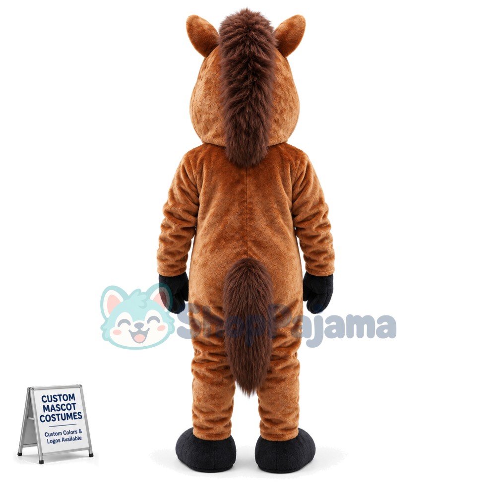 Angry Brown Horse Mascot Costume