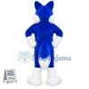 Blue & White Furry Wolf Mascot Costume