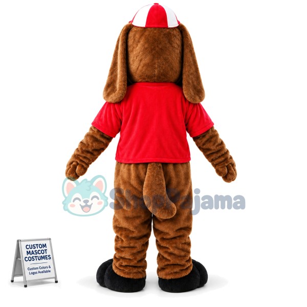 Brown Dog With Hat Mascot Costume