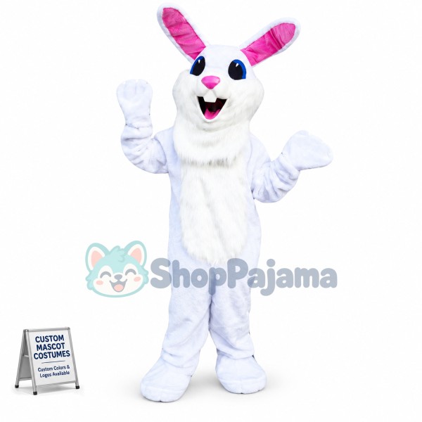 Active White Rabbit Mascot Costume