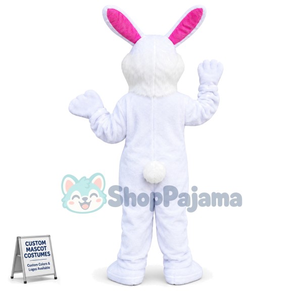 Active White Rabbit Mascot Costume