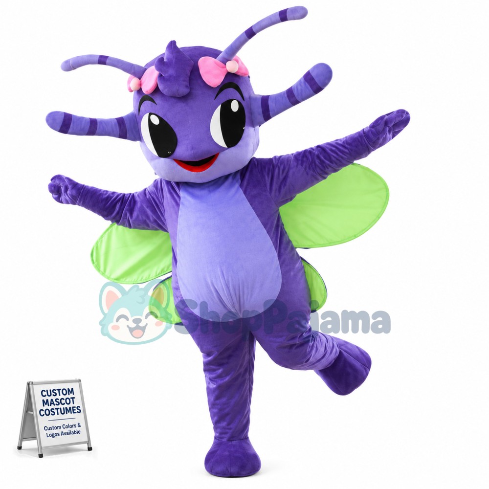 Dancing Purple Butterfly Mascot Costume