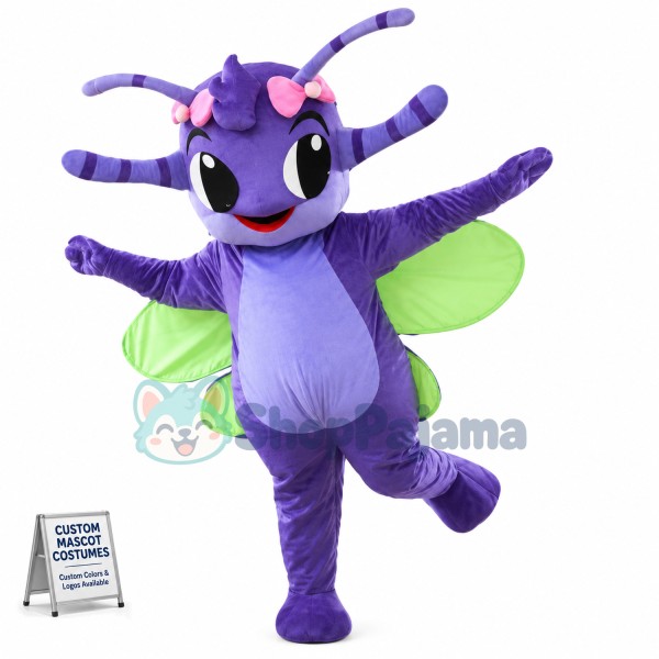 Dancing Purple Butterfly Mascot Costume