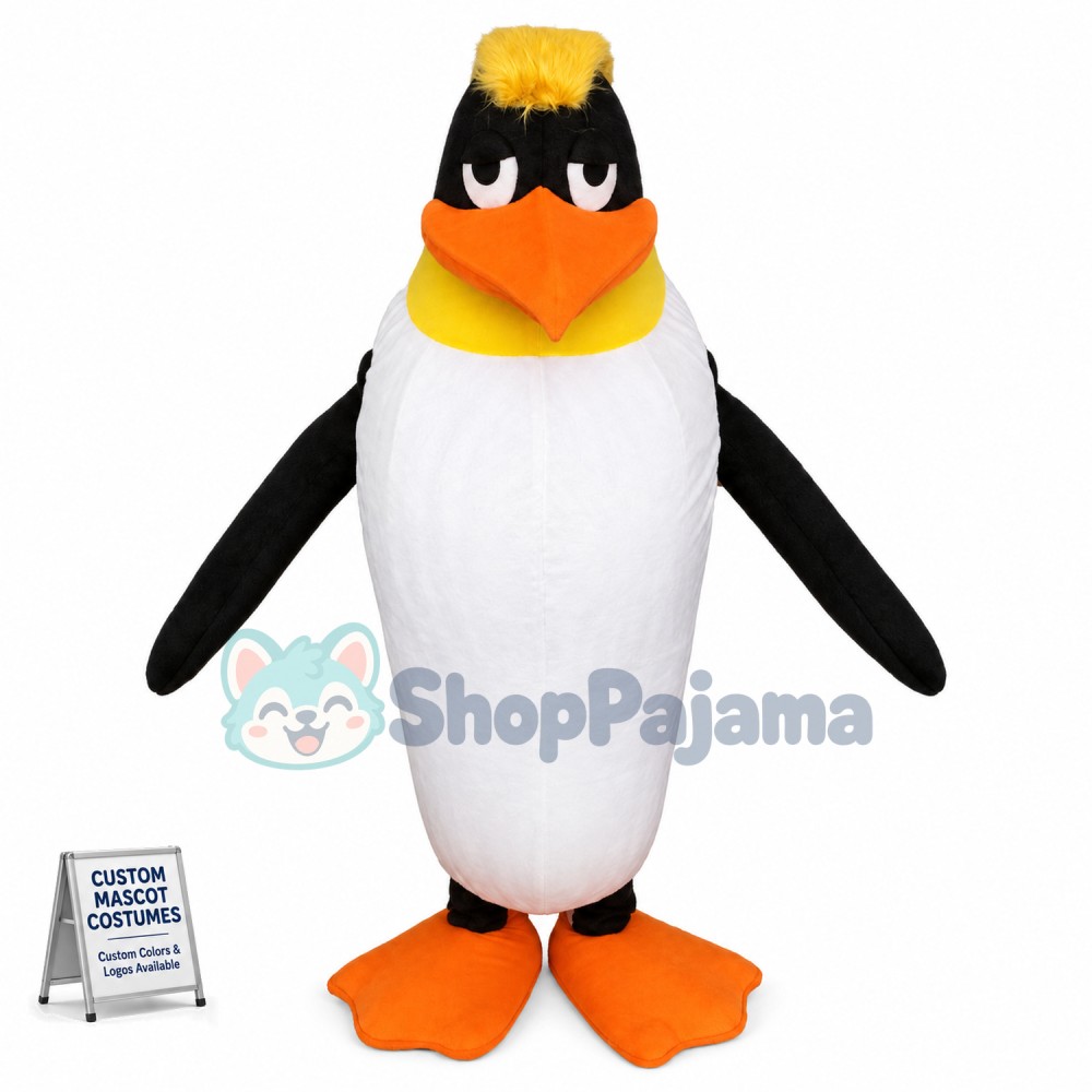 Tired Penguin Mascot Costume With Long Body