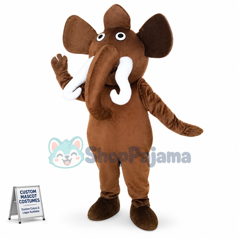 Brown Wild Elephant Mascot Costume