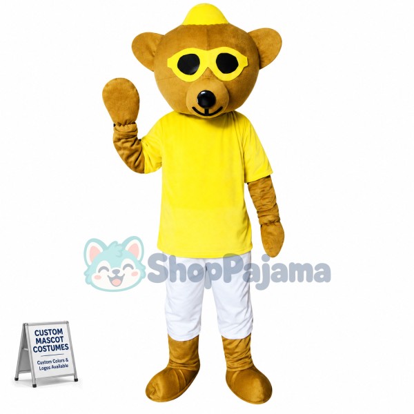 Sunglasses Bear Mascot Cartoon Costume