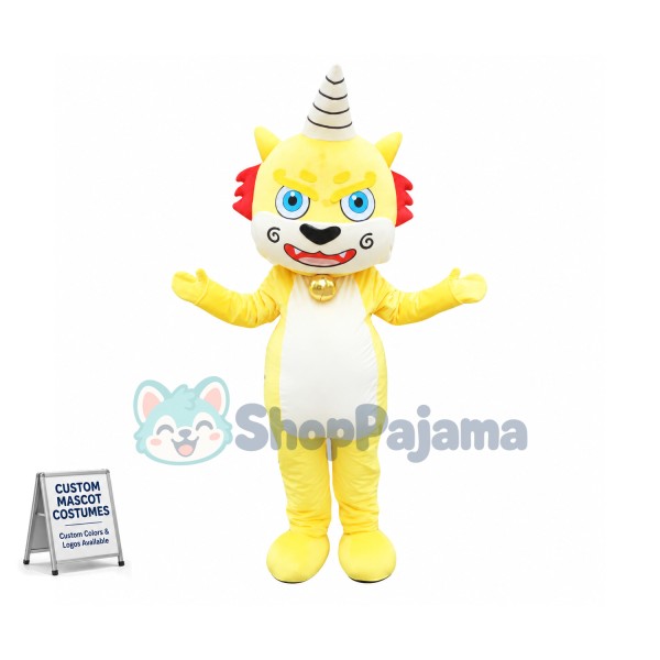 Blue Eyes Dragon With One Horn Mascot Costume