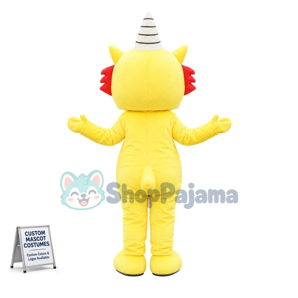 Blue Eyes Dragon With One Horn Mascot Costume