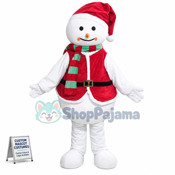 Warm Christmas Snowman Mascot Costume