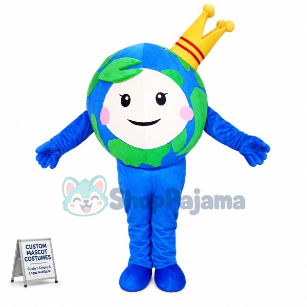 Little Earth With Crown Mascot Costume