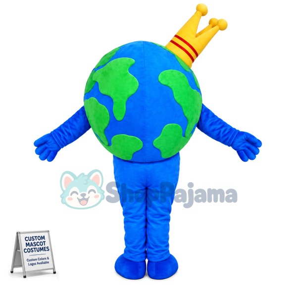 Little Earth With Crown Mascot Costume
