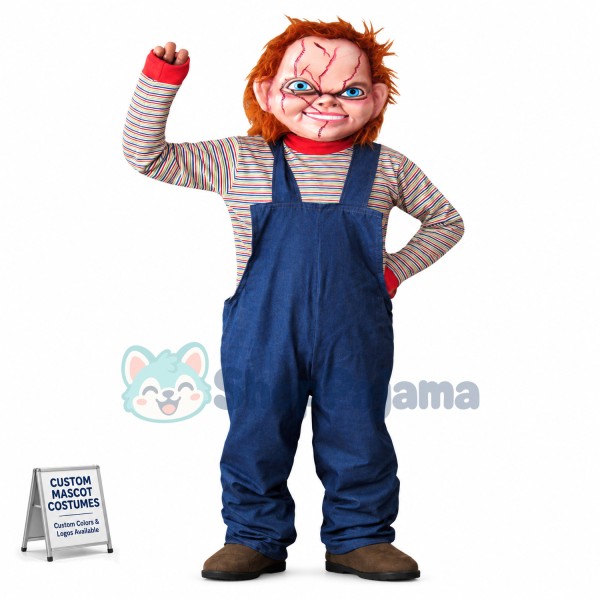 Bloody Scared Boy Mascot Costume