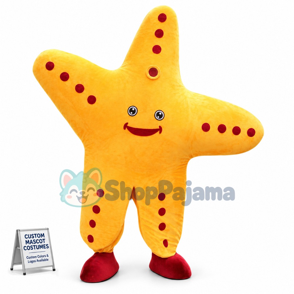 Orange Starfish Mascot Costume For Show