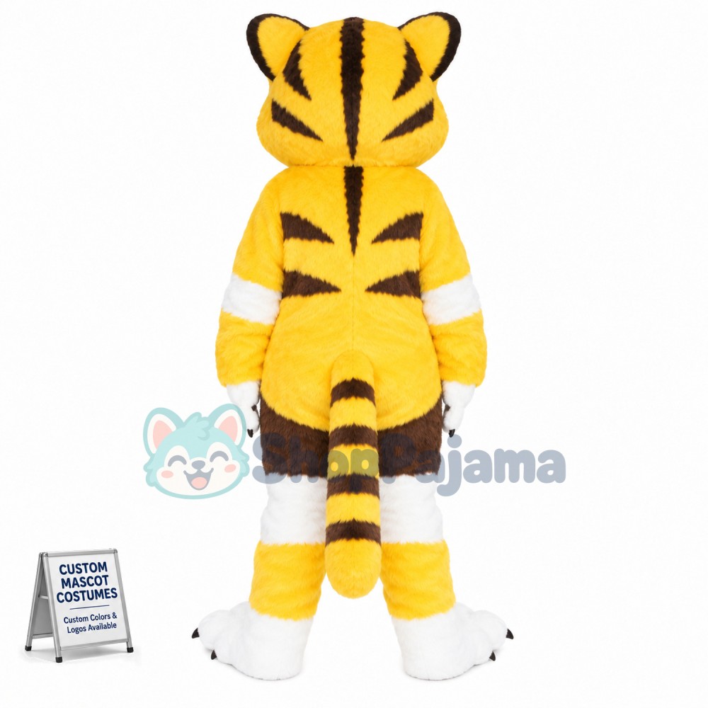 Trembling Yellow Cat Mascot Soft Costume