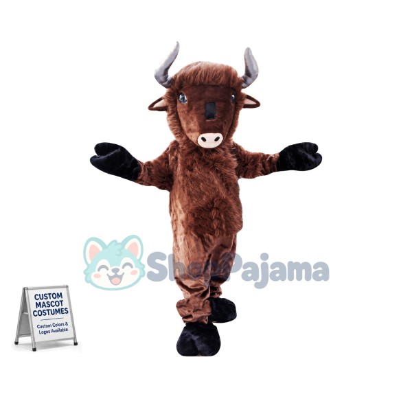 Silver Horns Yak Mascot Costume