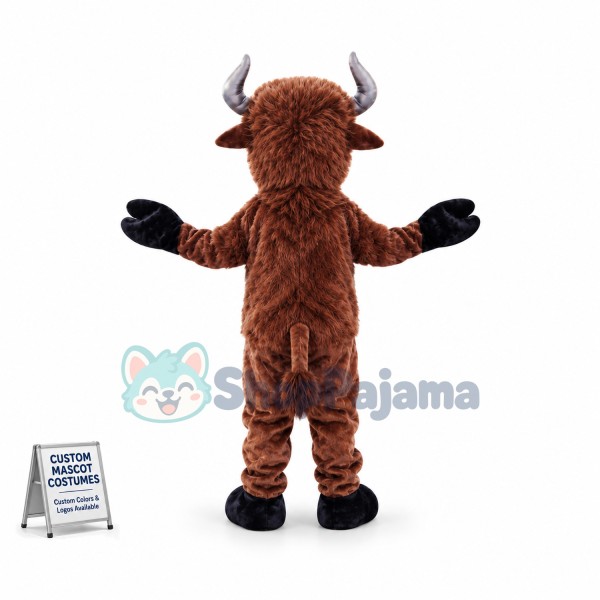 Silver Horns Yak Mascot Costume