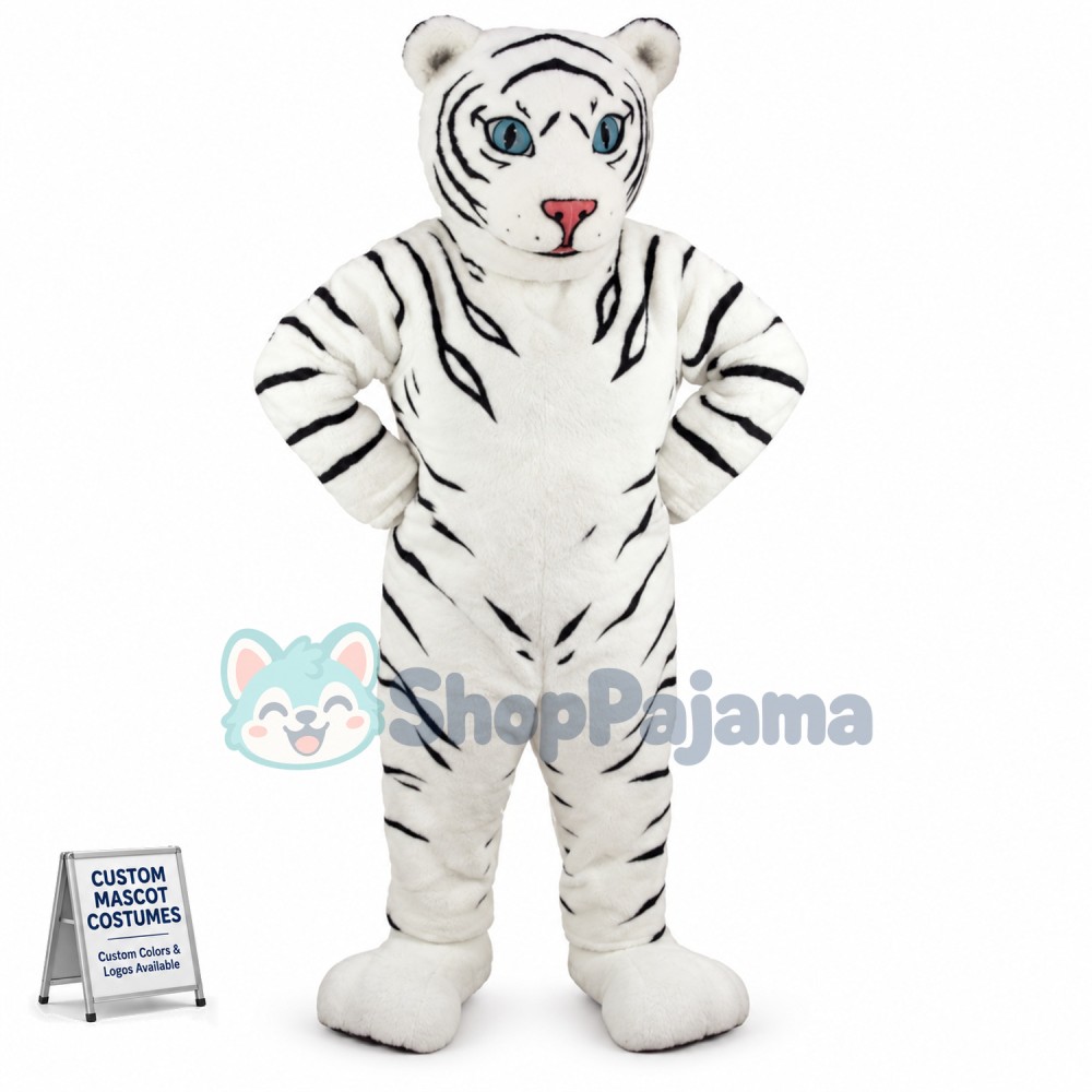 White Tiger Mascot Soft Costume