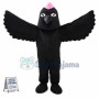 Black Bird With Beret Mascot Costume
