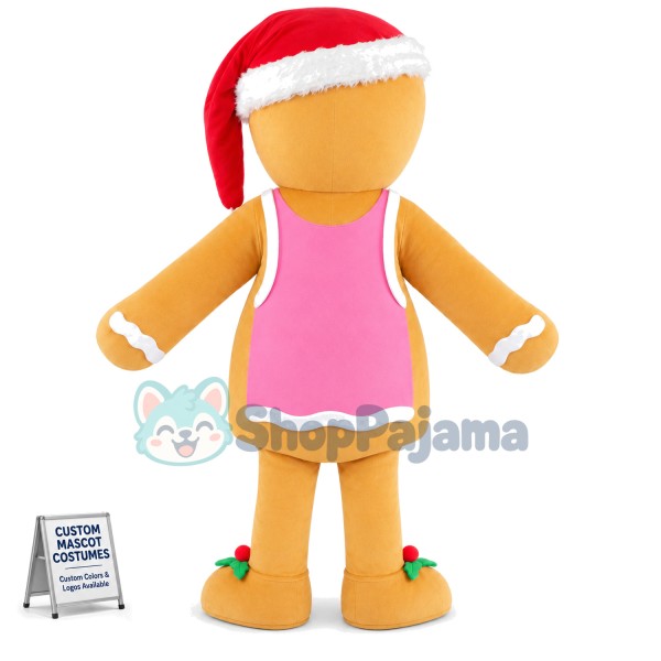 Christmas Gingerbread Man Cookie Mascot Costume