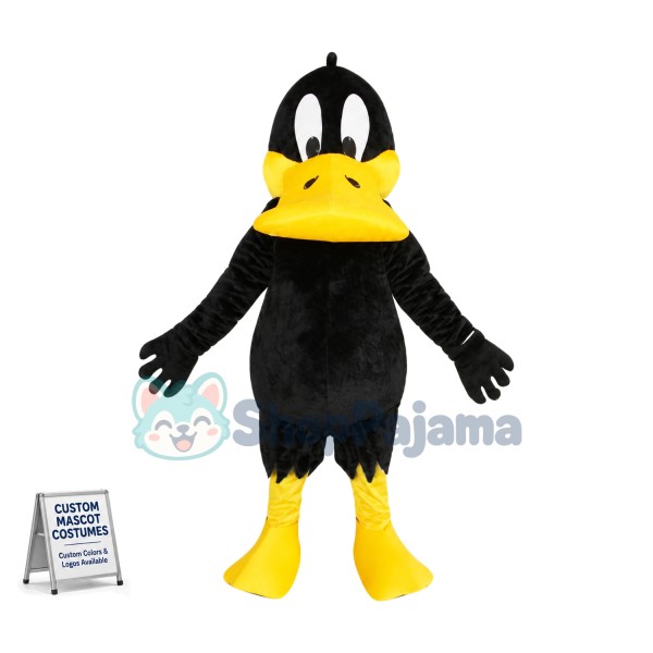All Over Black Duck Mascot Costume